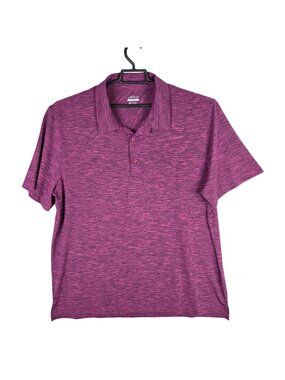 Mens BCG Golf Heathered Pink Polo Shirt 100% Polyester Short Sleeve Size 2XL